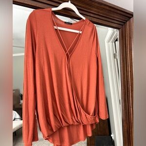Orange blouse, size small, like new condition